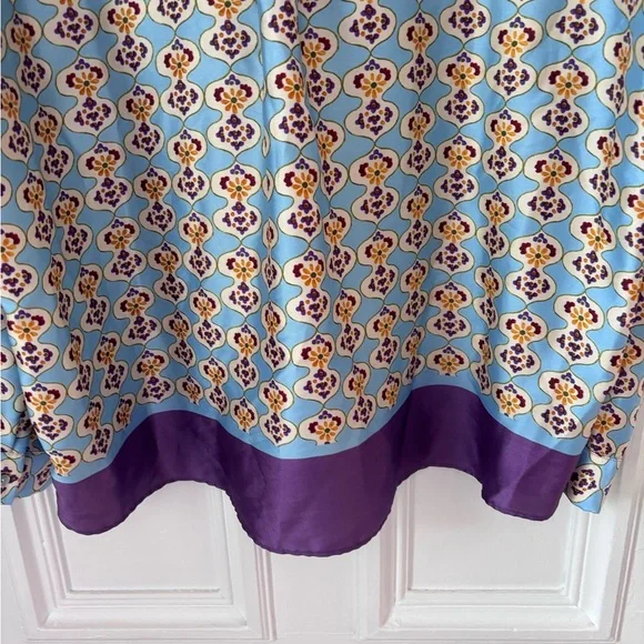 Women’s Zara Set NWT Geometric Print Blue /Purple Size Medium High Waist - Picture 7 of 16